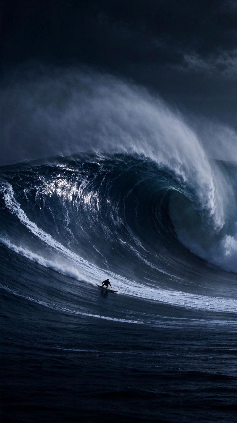 Illustration for the world record: Biggest wave ever surfed