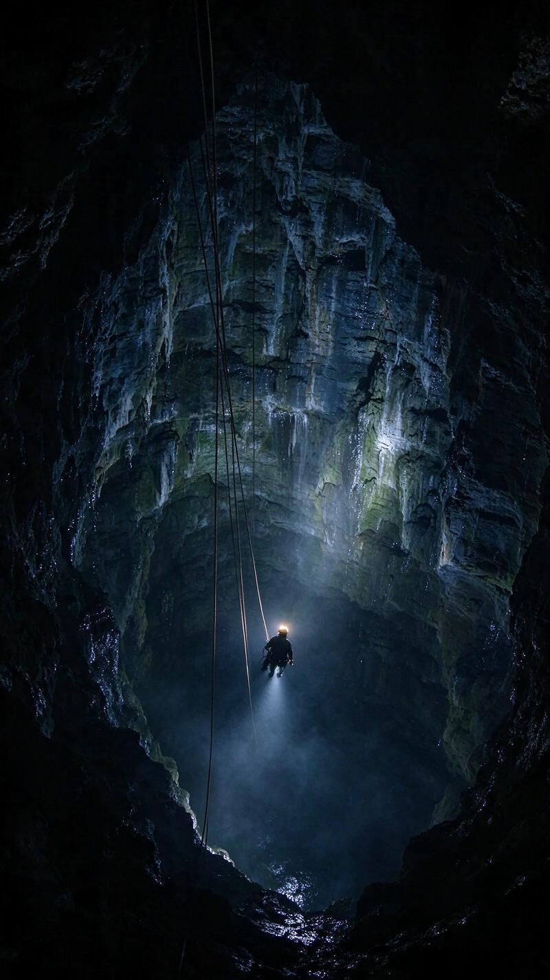 Illustration for the world record: Deepest cave