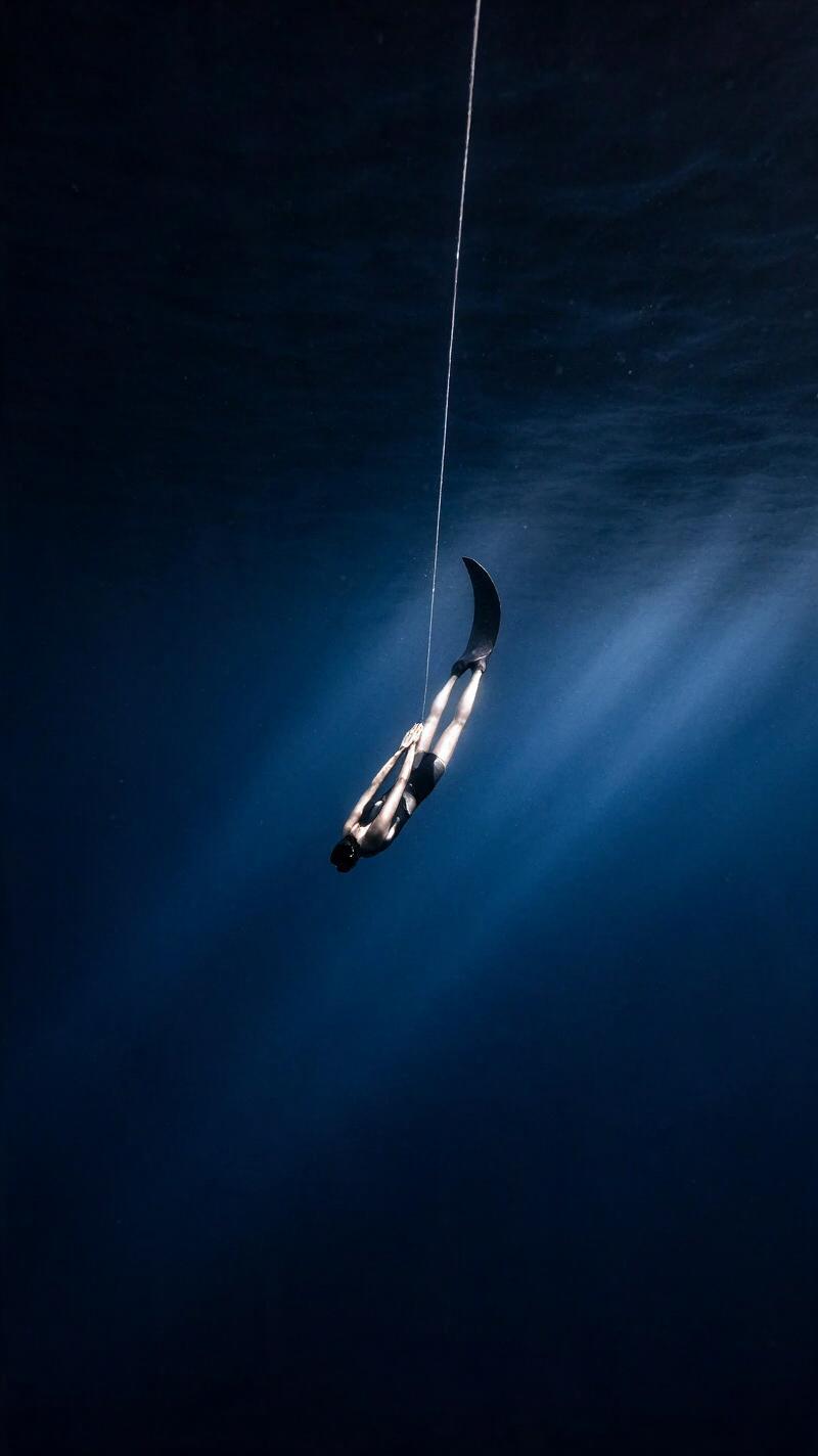 Illustration for the world record: Deepest constant weight freedive (men)