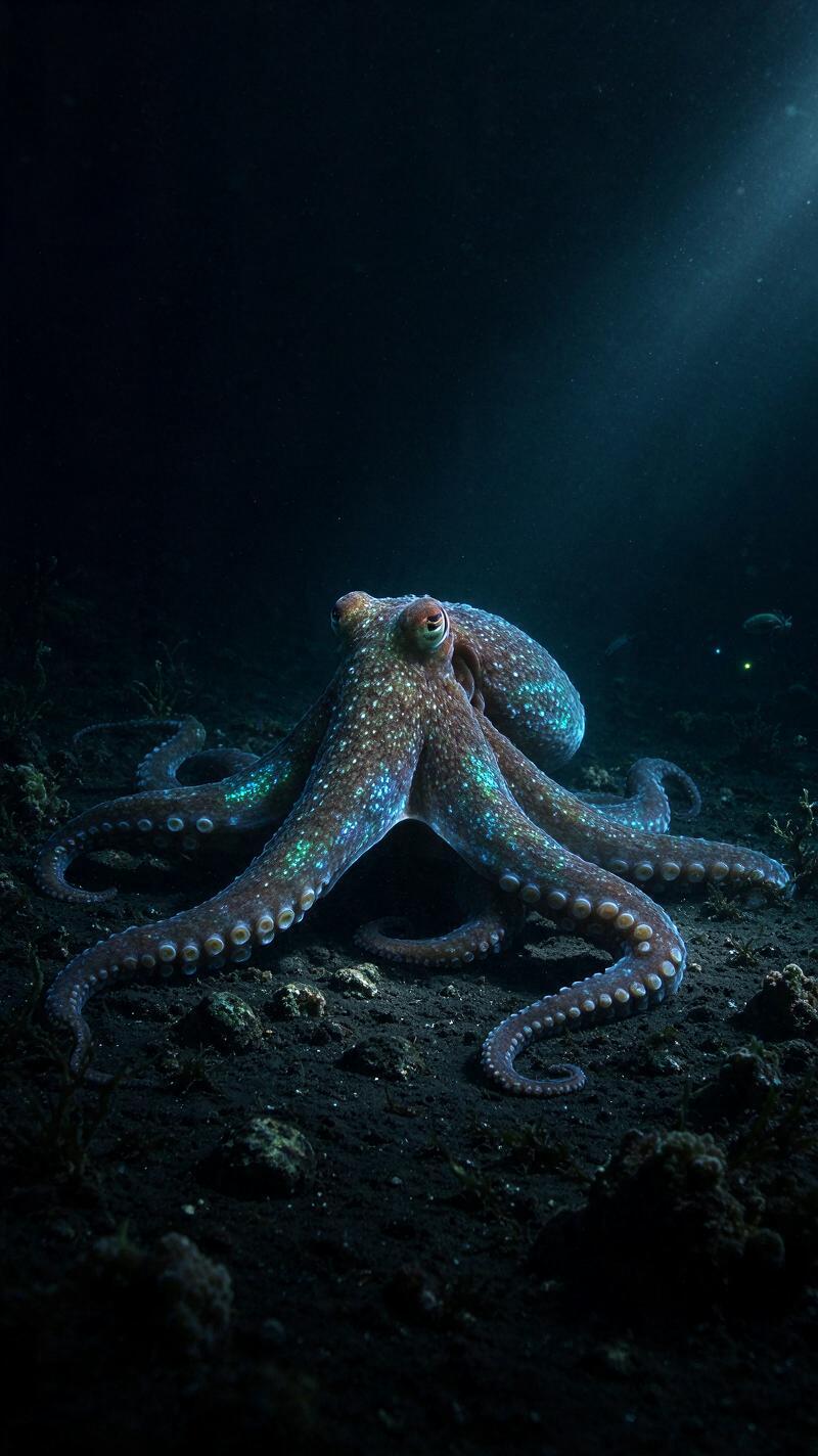 Illustration for the world record: Deepest octopus sighting