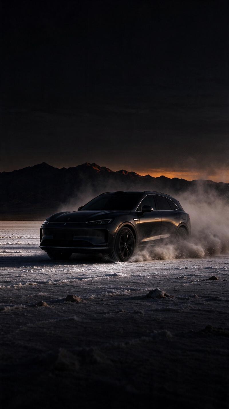 Illustration for the world record: Fastest Black and White Desert crossing by a plug-in hybrid production SUV