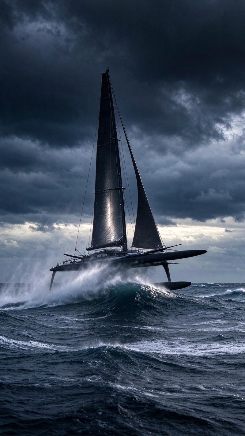 Illustration for the world record: Fastest non-stop circumnavigation by sail (crewed)