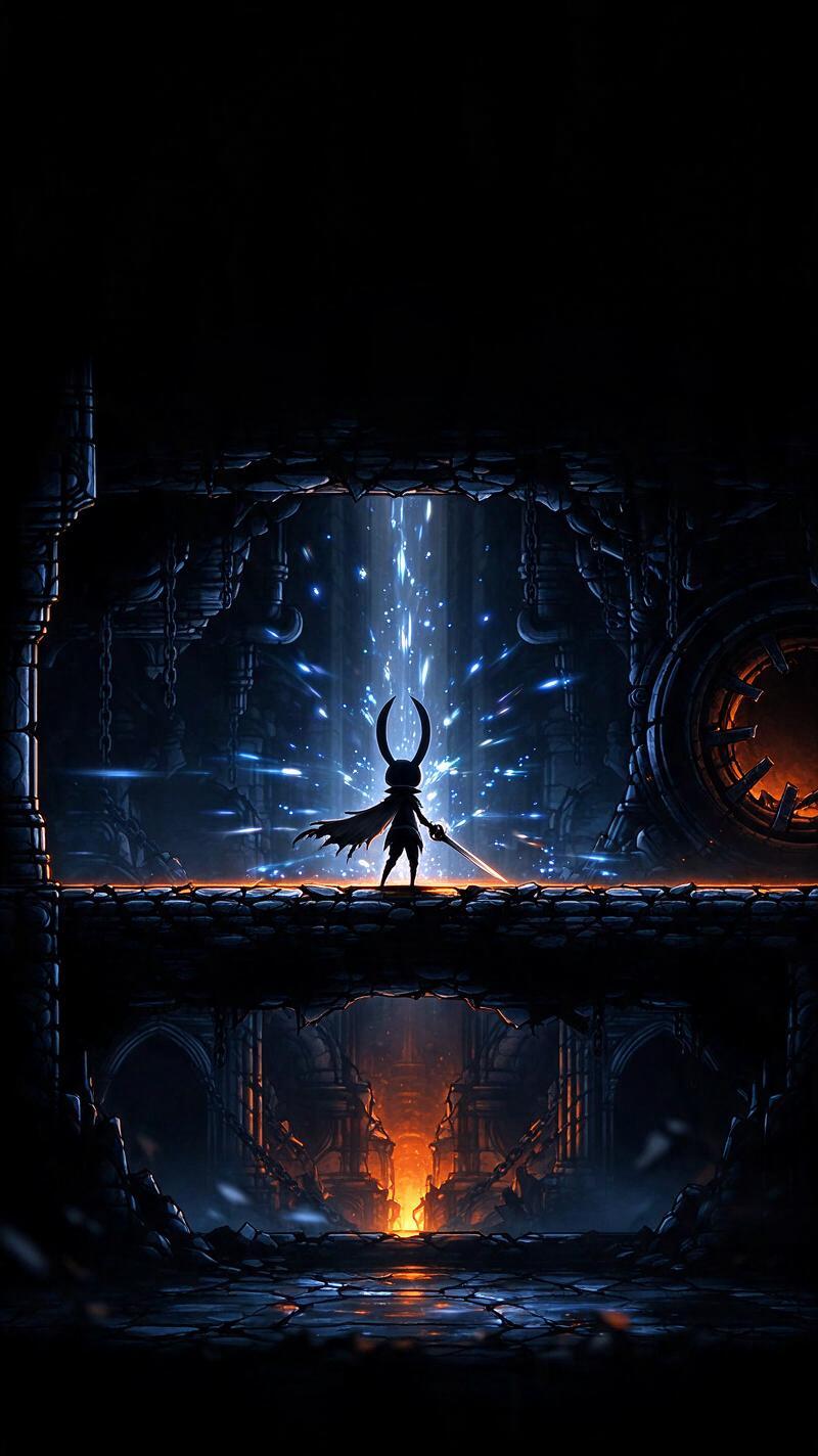 Illustration for the world record: Fastest Hollow Knight any% speedrun