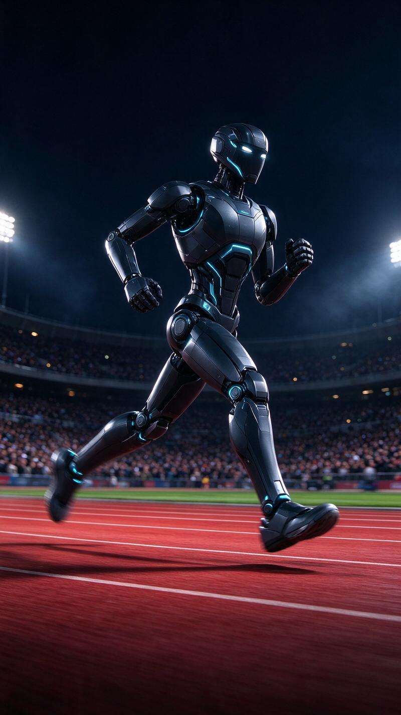 Illustration for the world record: Fastest humanoid robot 100 m sprint