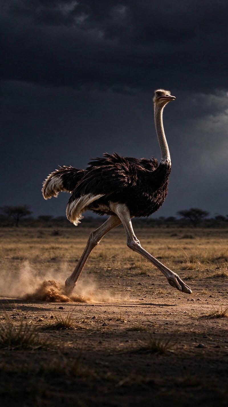 Illustration for the world record: Fastest running bird