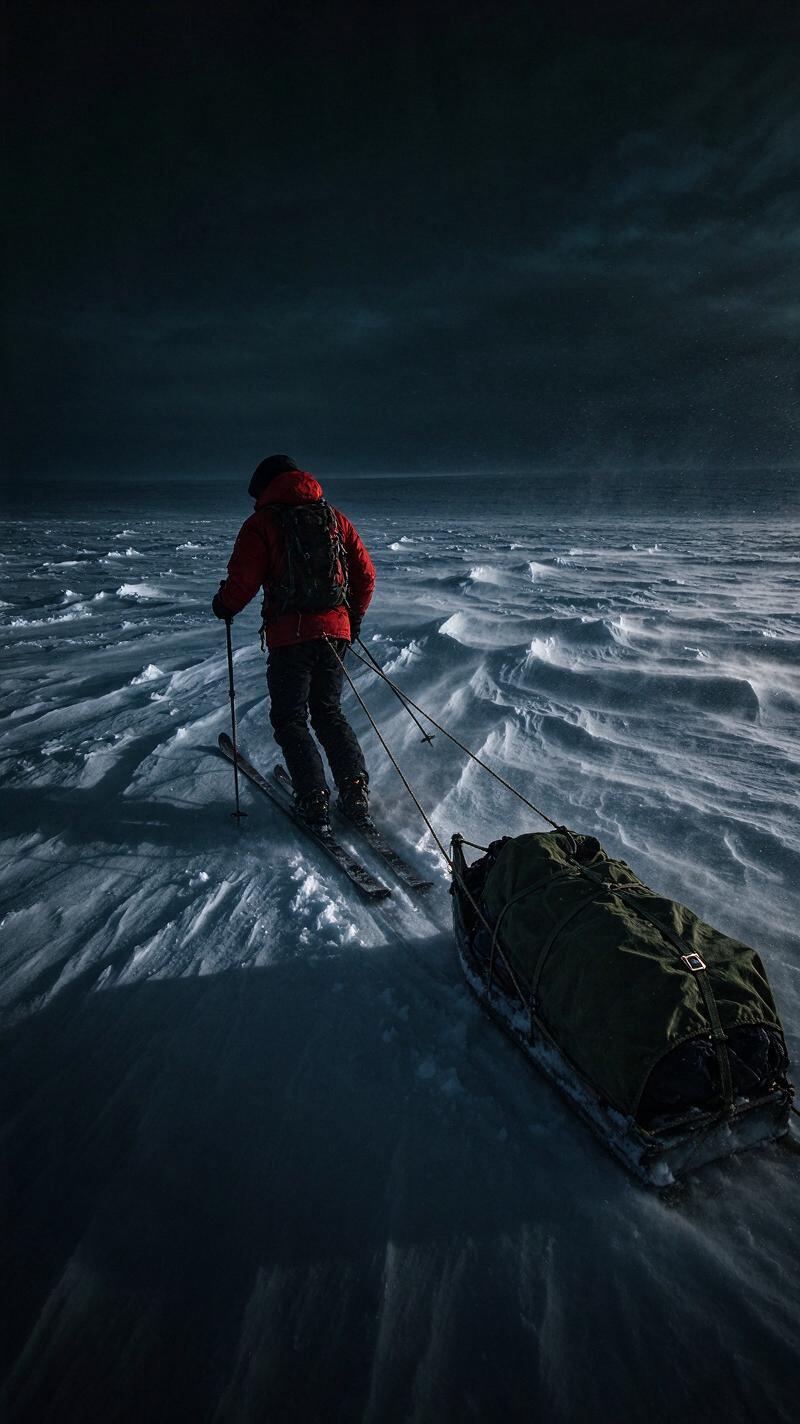 Illustration for the world record: Fastest solo unsupported ski journey to the South Pole (female)