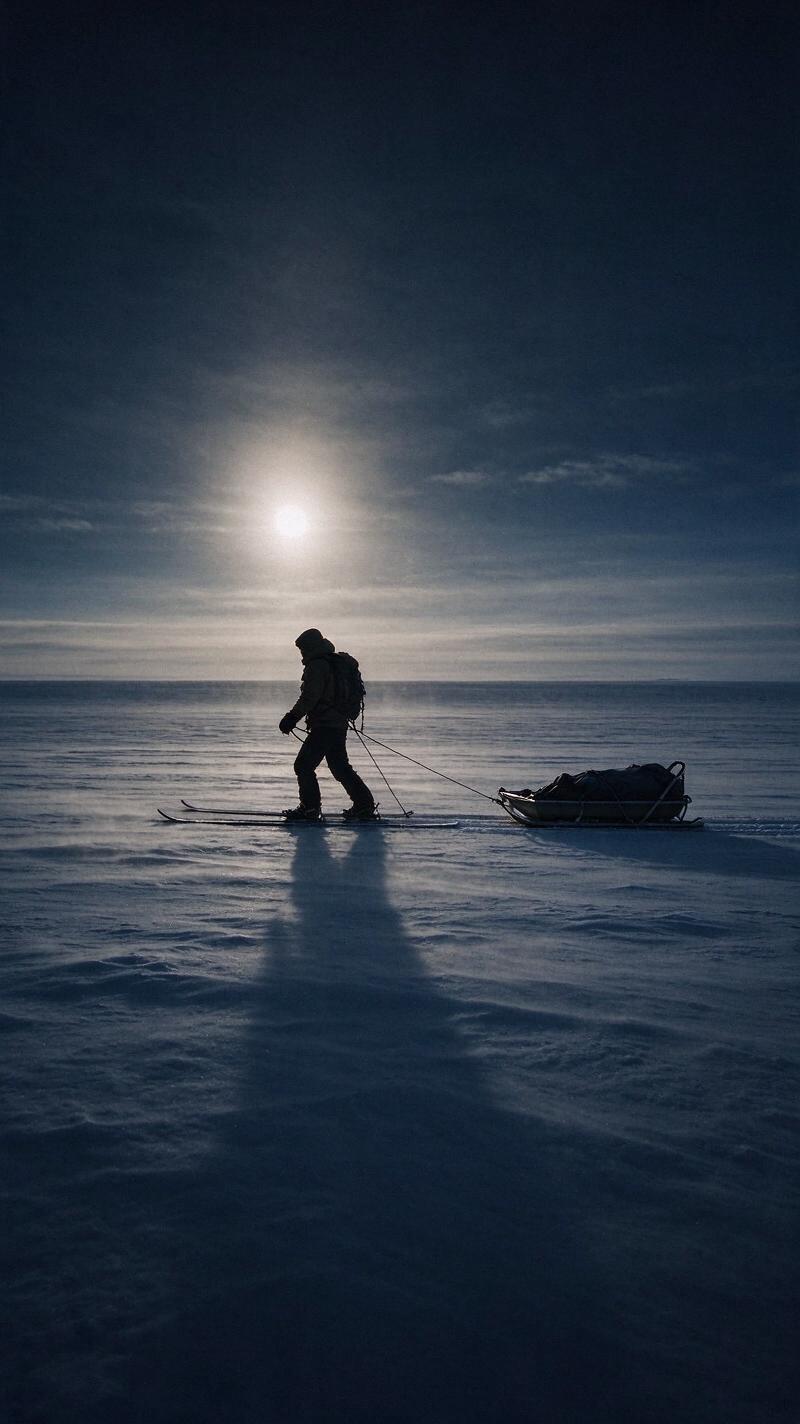 Illustration for the world record: Fastest solo unsupported ski journey to the South Pole (male)
