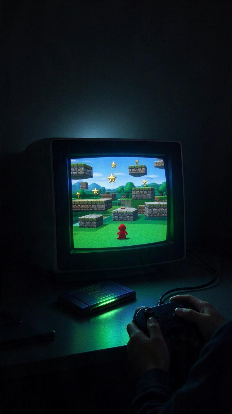 Illustration for the world record: Fastest Super Mario 64 16 Star speedrun