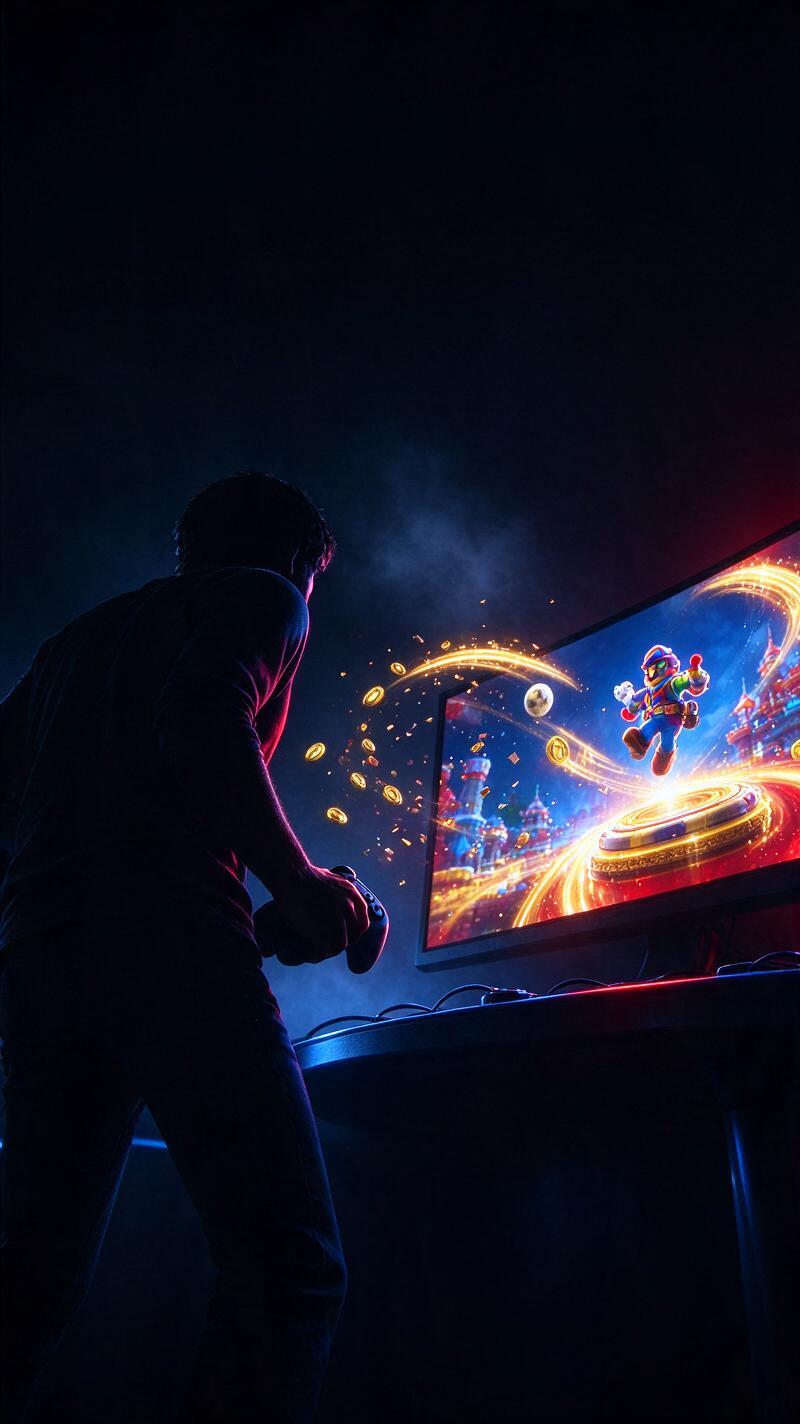 Illustration for the world record: Fastest Super Mario Odyssey any% speedrun