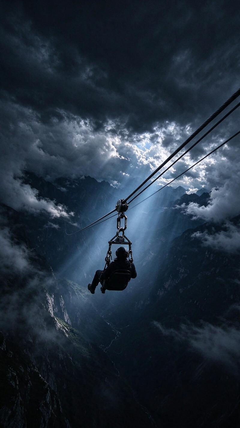 Illustration for the world record: Fastest zipline
