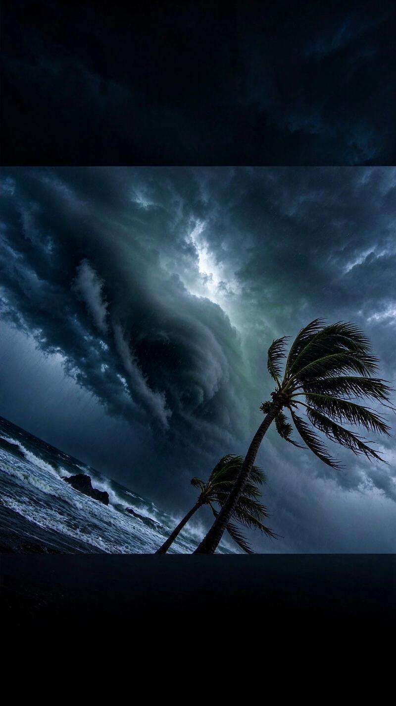 Illustration for the world record: Highest sustained wind in a tropical cyclone