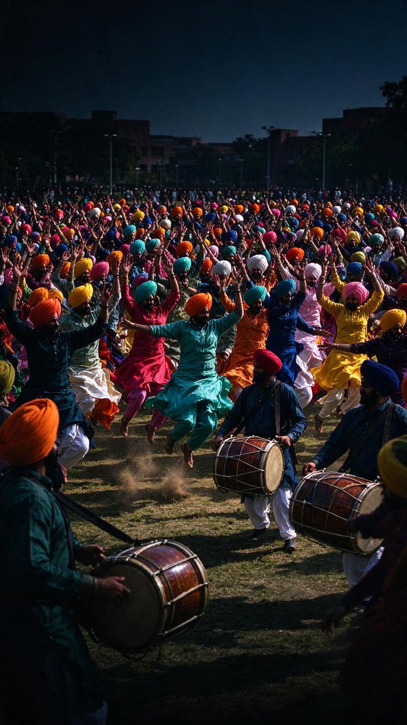 Illustration for the world record: Largest Bhangra dance