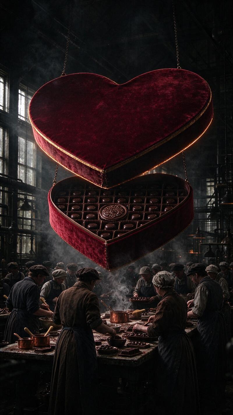 Illustration for the world record: Largest box of chocolates