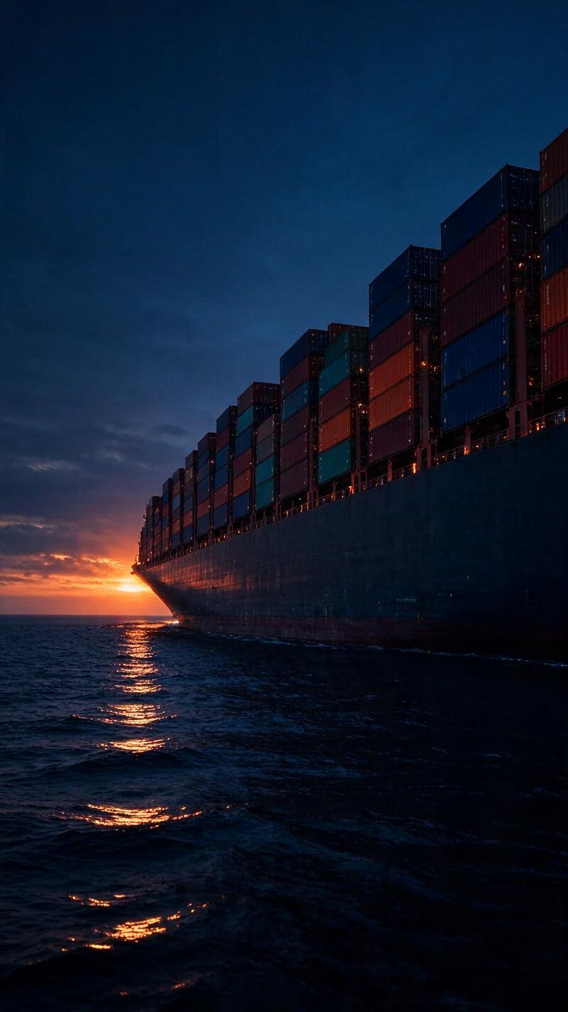 Illustration for the world record: Largest container ship