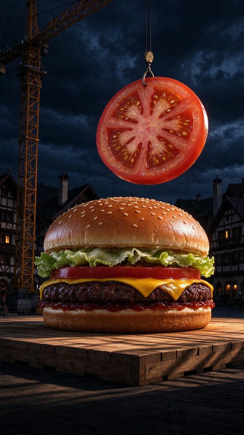 Illustration for the world record: Largest hamburger