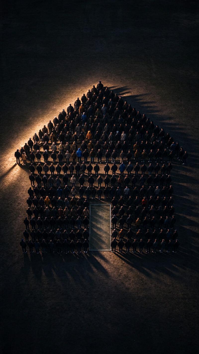 Illustration for the world record: Largest human image of a house