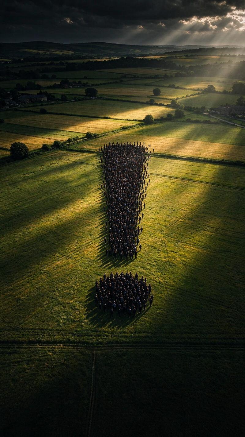 Illustration for the world record: Largest human image of a punctuation mark