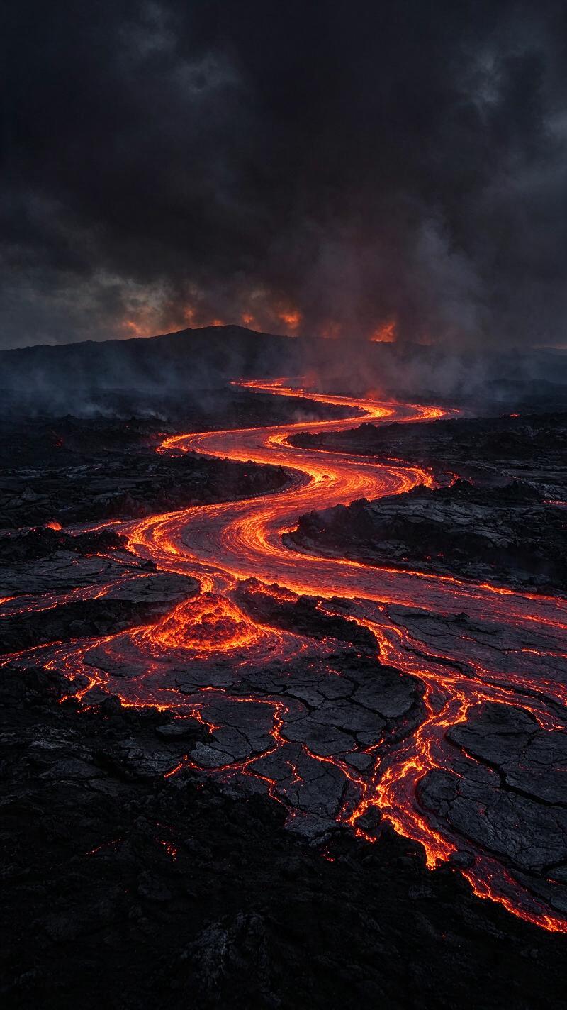 Illustration for the world record: Largest lava flow in recorded history
