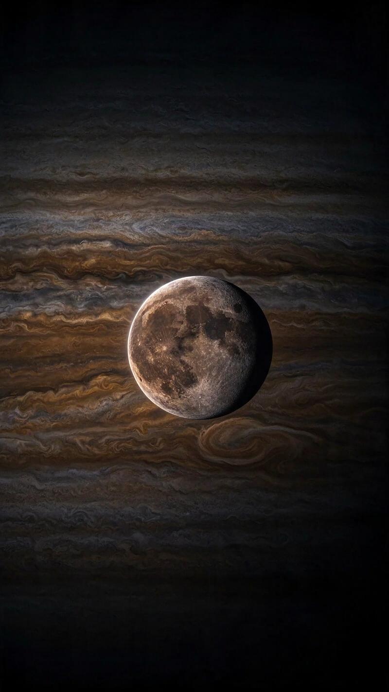 Illustration for the world record: Largest moon in the Solar System