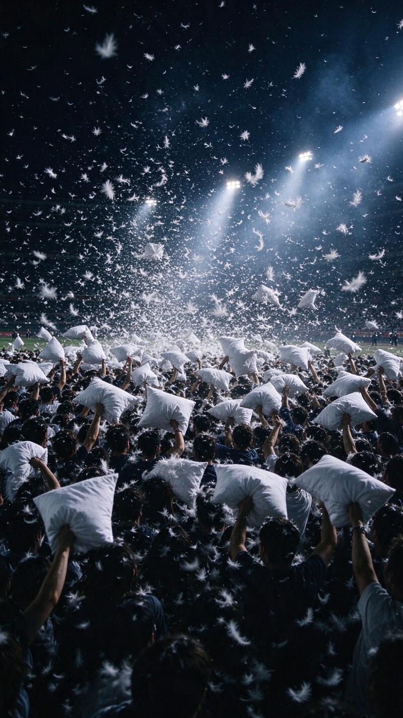 Illustration for the world record: Largest pillow fight