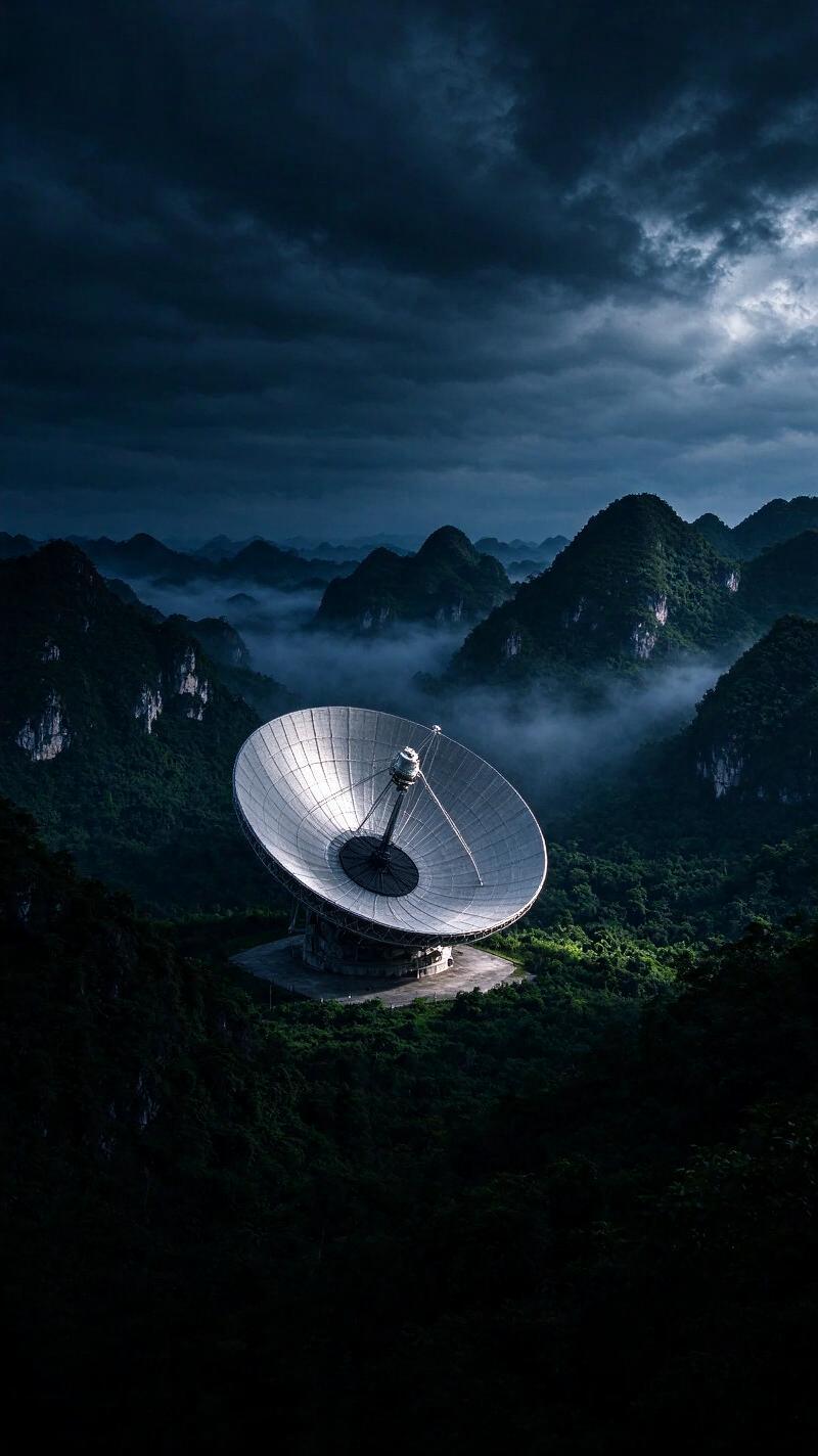 Illustration for the world record: Largest single-dish radio telescope