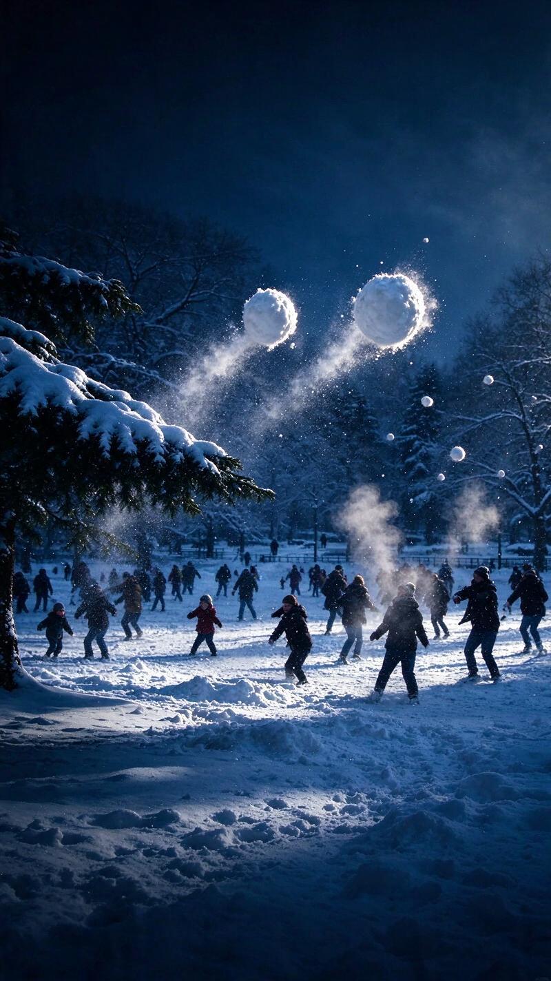 Illustration for the world record: Largest snowball fight