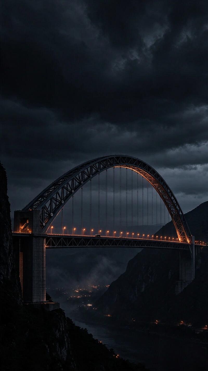 Illustration for the world record: Longest arch bridge span
