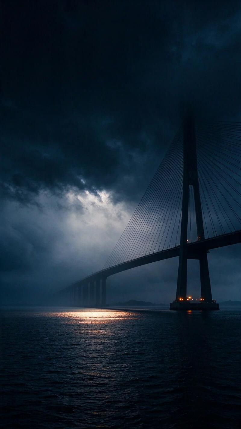 Illustration for the world record: Longest cable-stayed bridge span