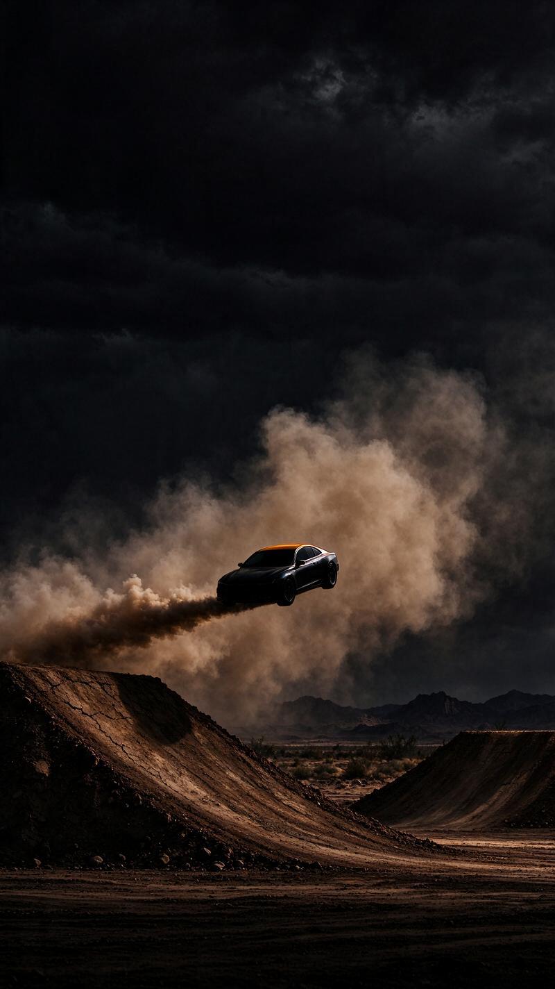 Illustration for the world record: Longest car ramp jump