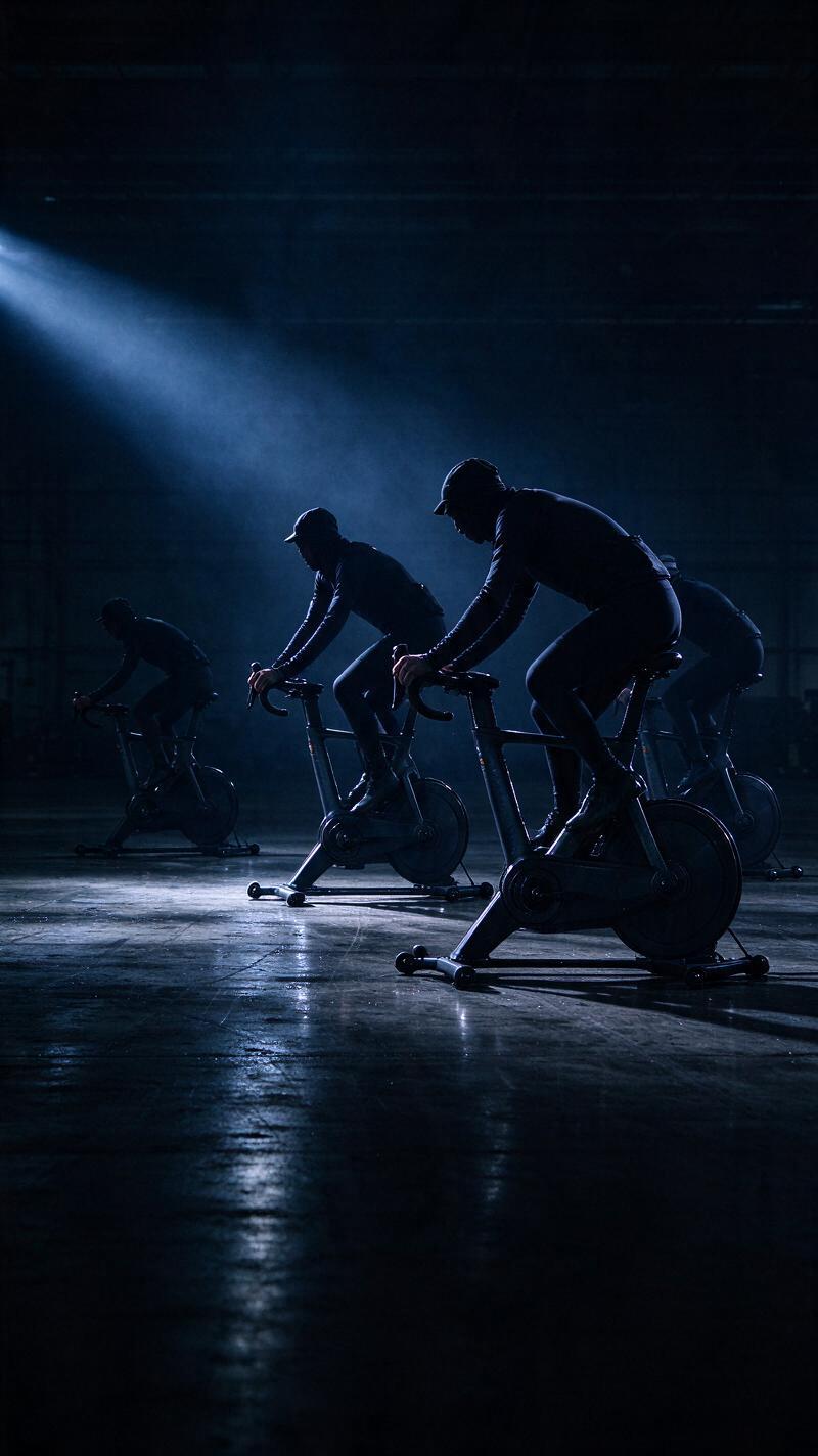 Illustration for the world record: Longest distance cycled collectively indoors in eight hours