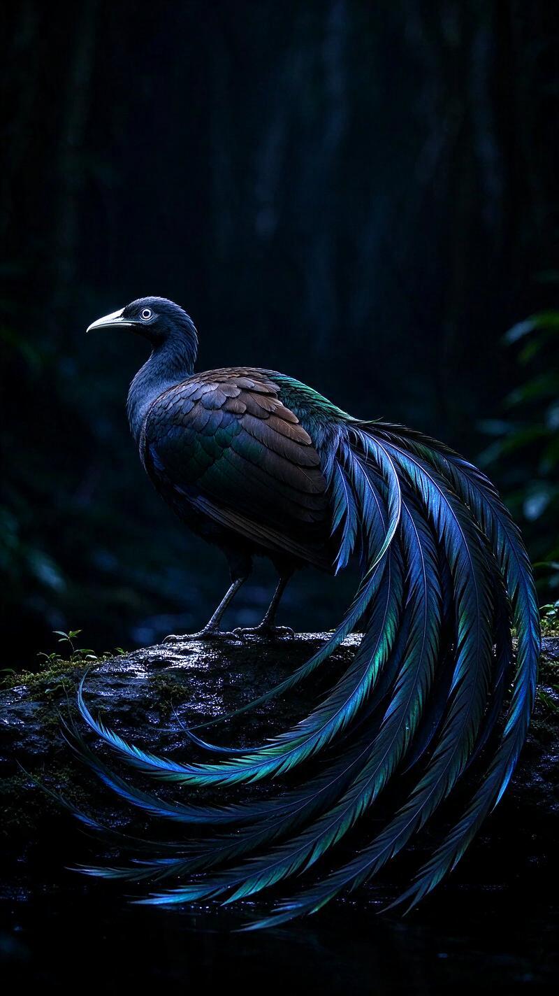 Illustration for the world record: Longest feathers on a bird