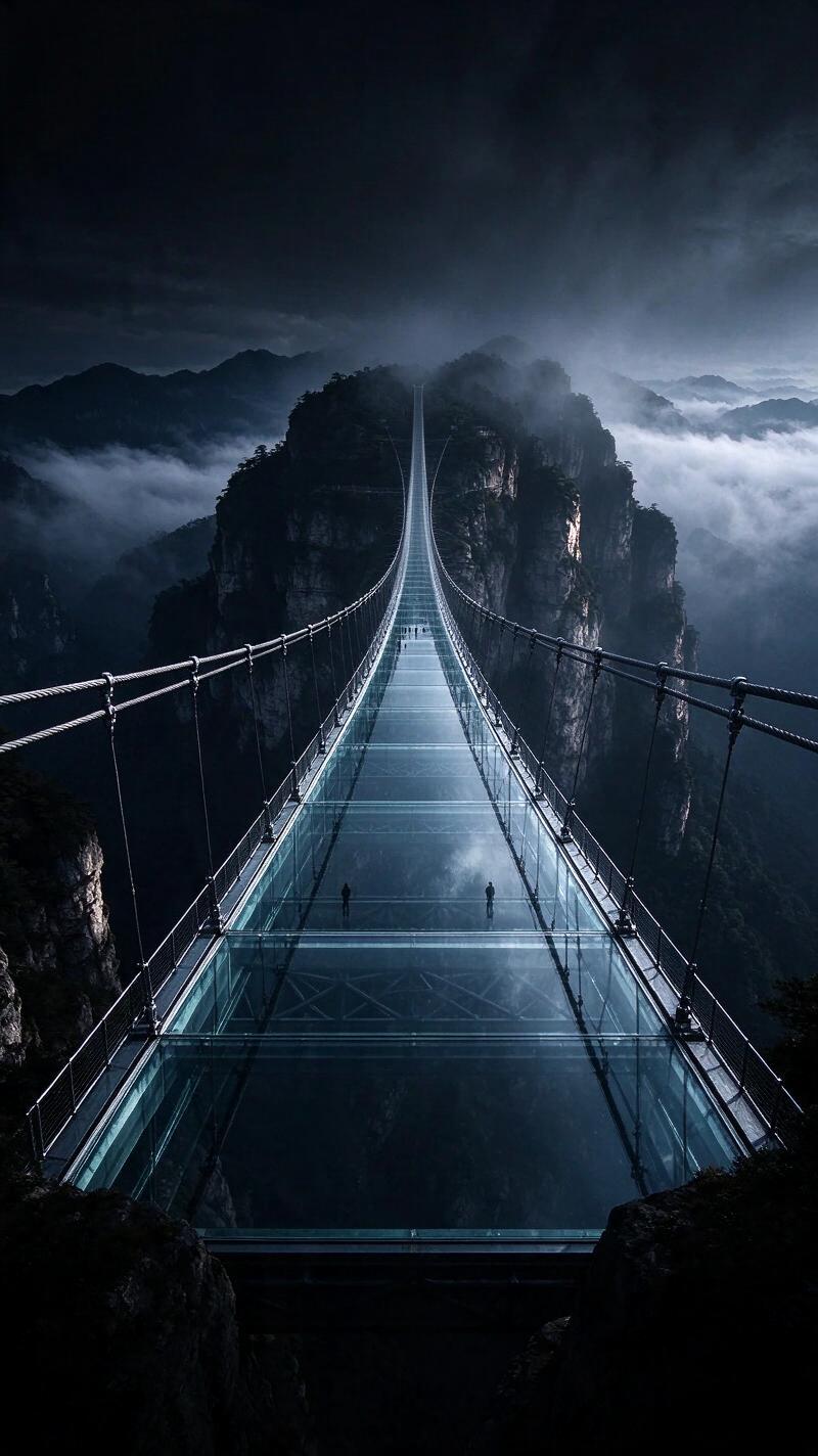 Illustration for the world record: Longest glass-bottomed bridge