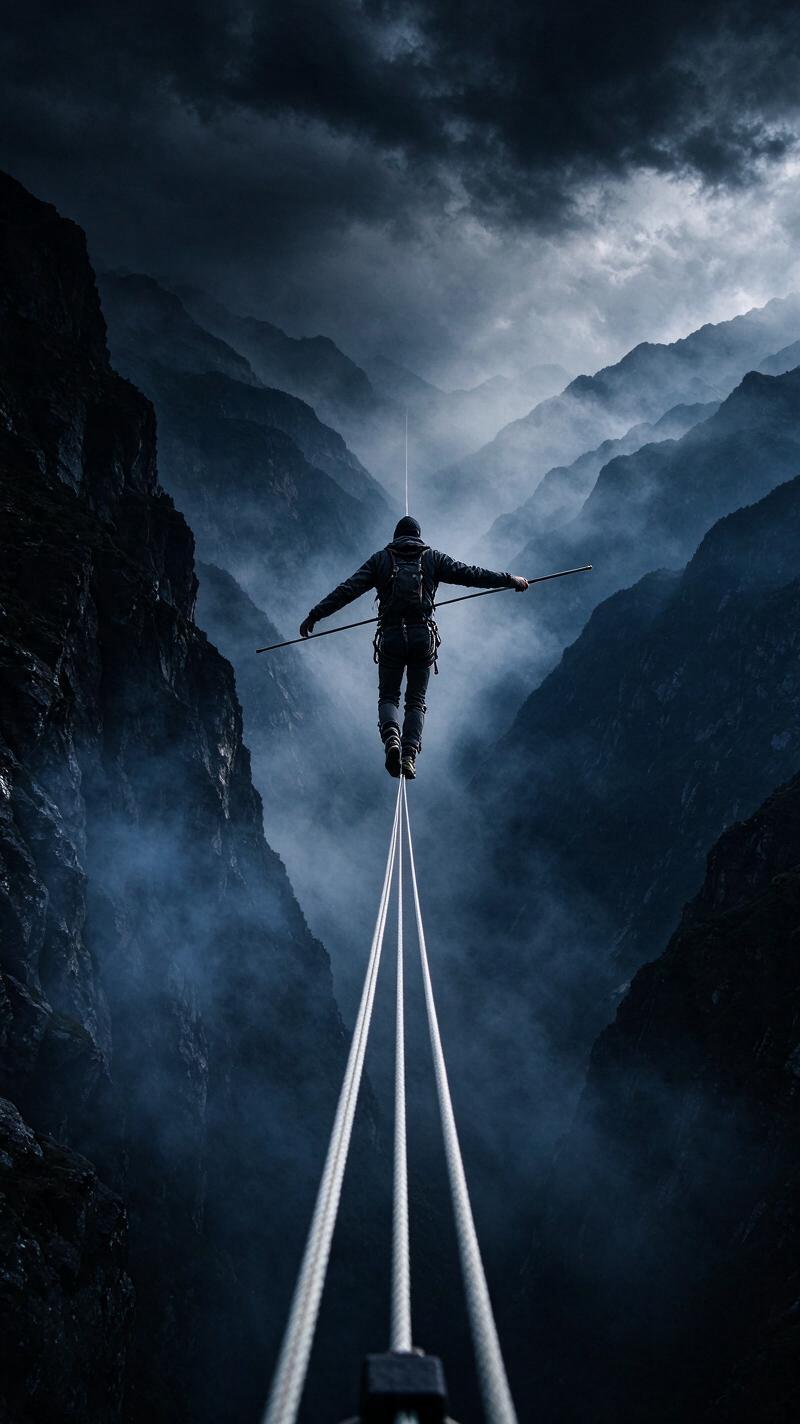 Illustration for the world record: Longest highline walk