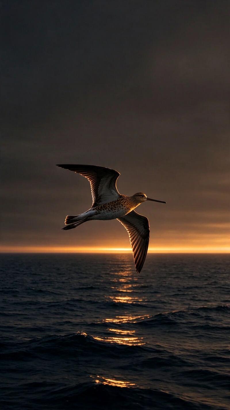 Illustration for the world record: Longest non-stop bird flight tracked