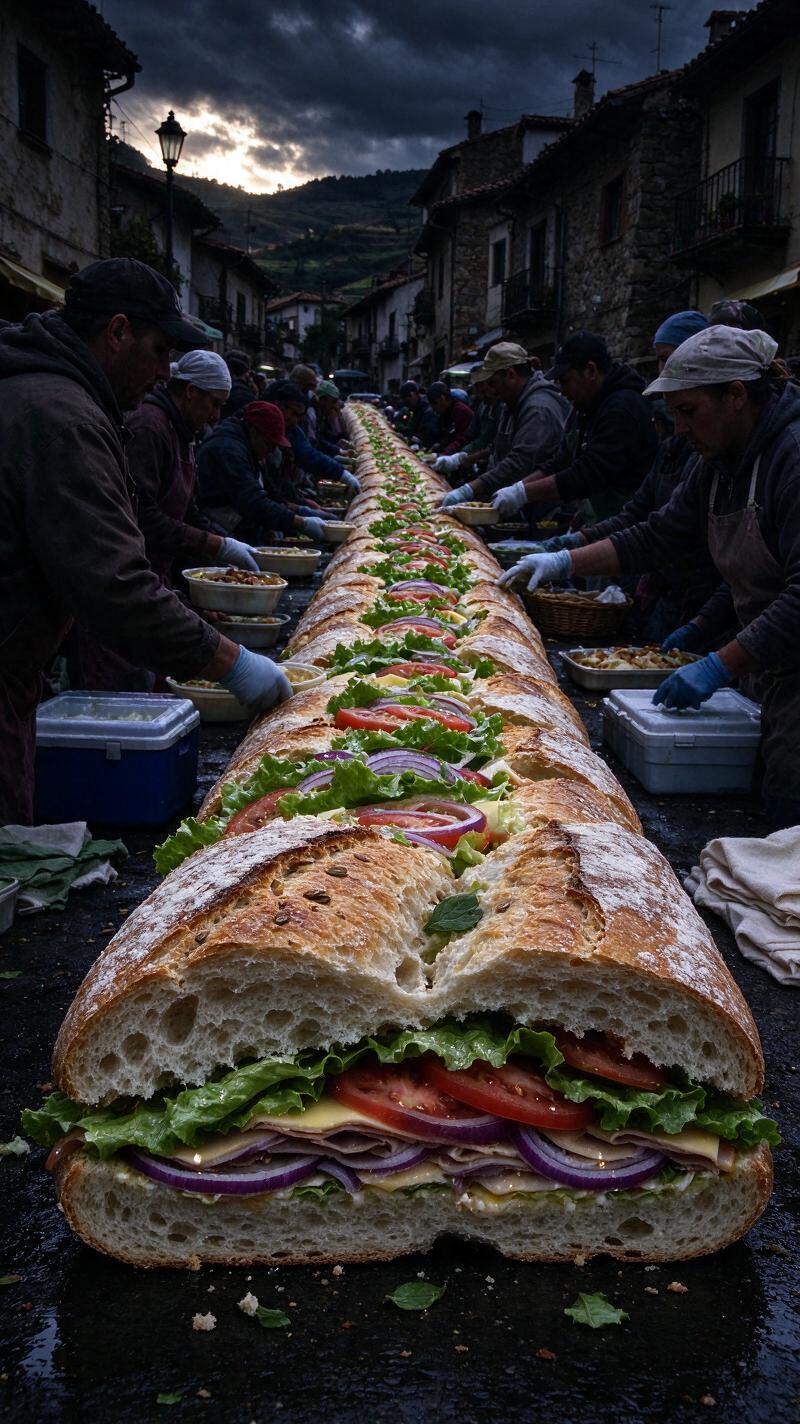 Illustration for the world record: Longest sandwich