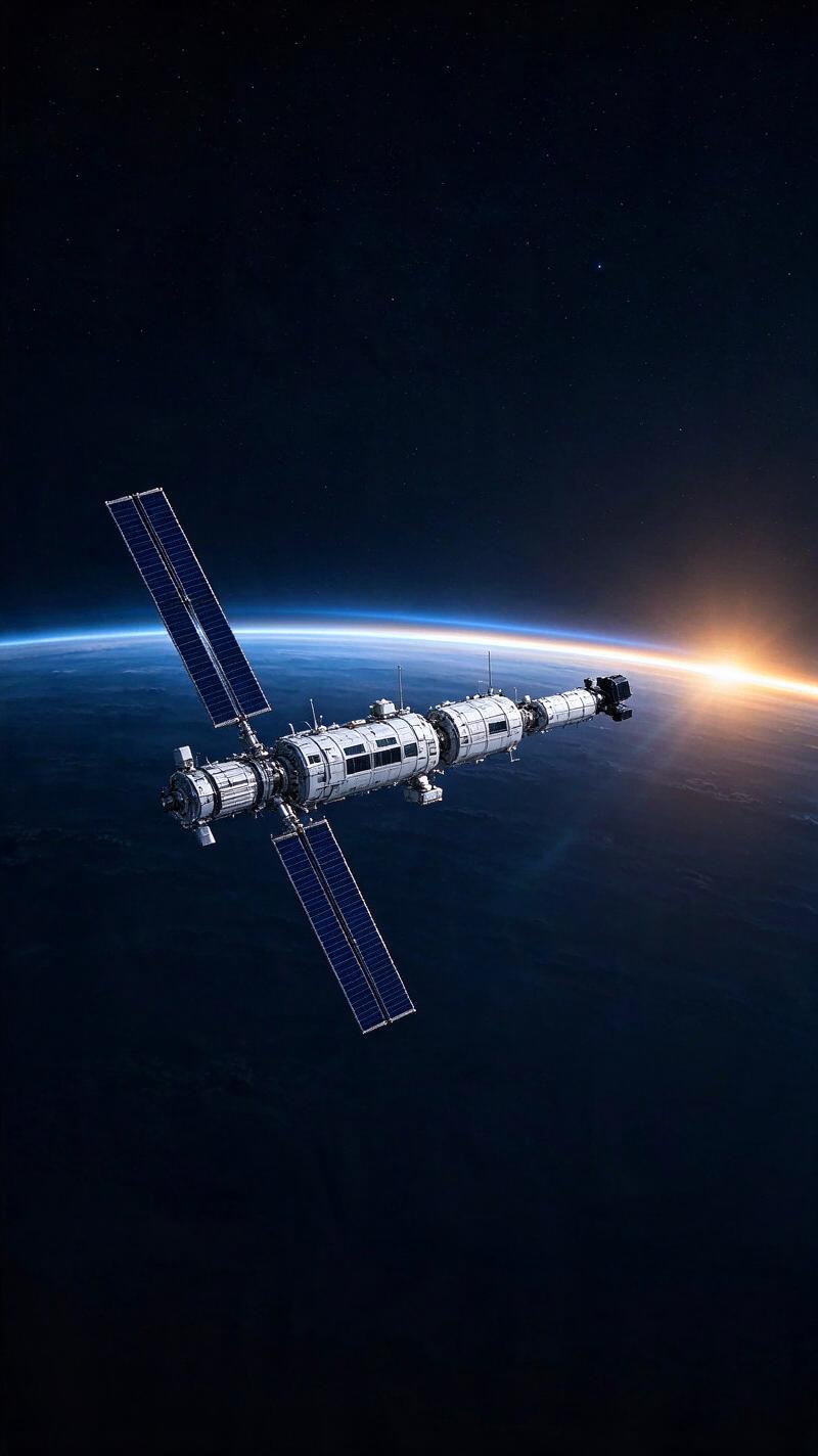 Illustration for the world record: Longest single spaceflight