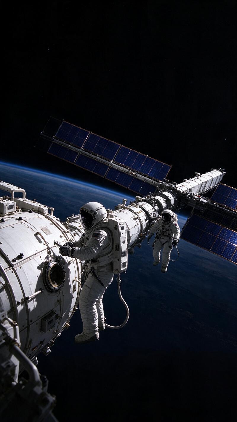 Illustration for the world record: Longest spacewalk