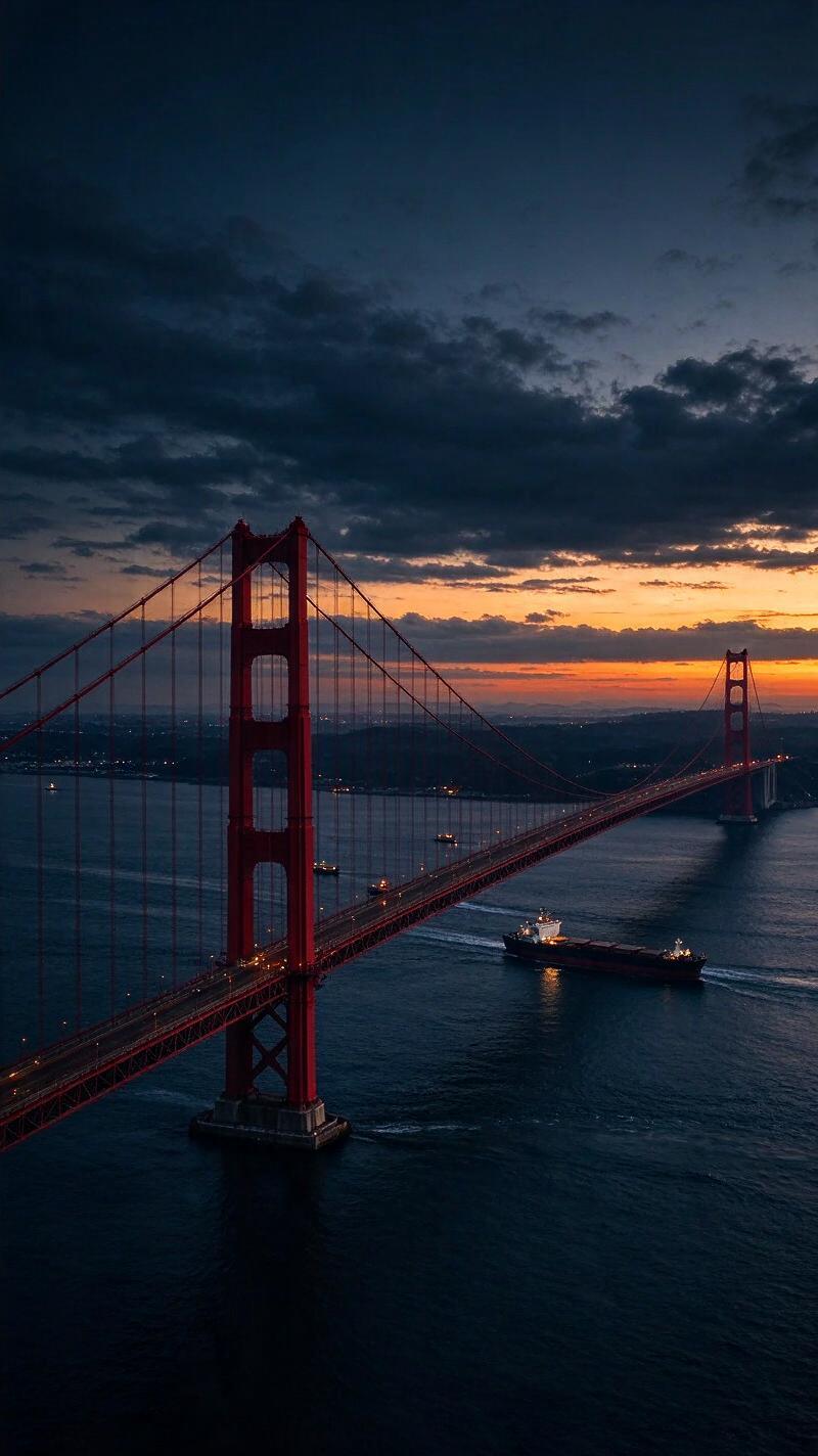 Illustration for the world record: Longest suspension bridge span