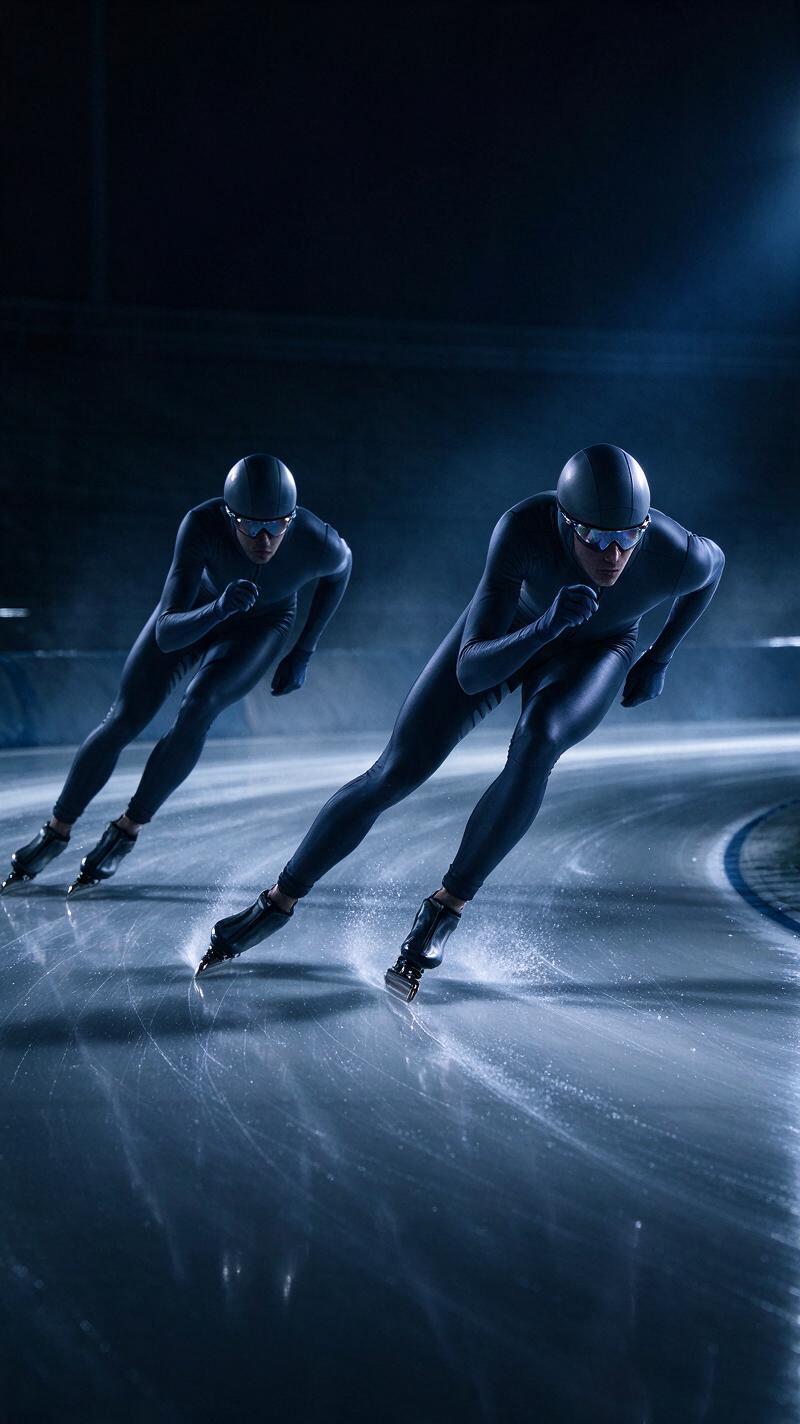 Illustration for the world record: Men’s 200-metre dual time-trial speed-skating world record