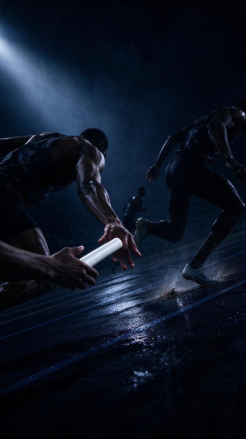 Illustration for the world record: Men's 4 x 100 m relay