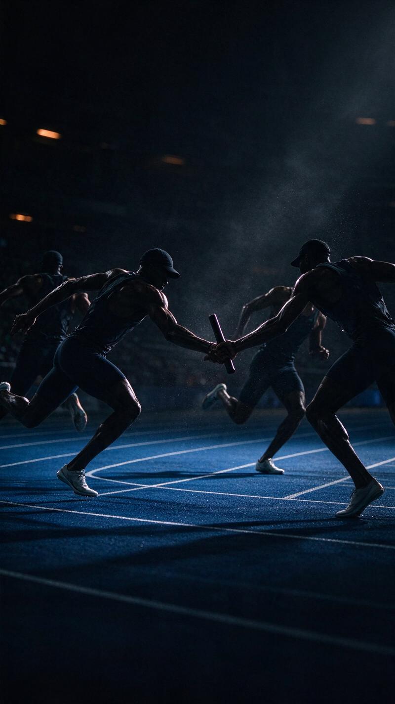 Illustration for the world record: Men's 4 x 400 m relay