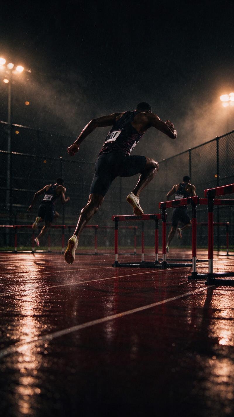 Illustration for the world record: Men's 400 m hurdles