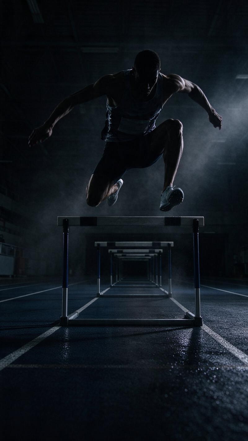 Illustration for the world record: Men's 60 m hurdles