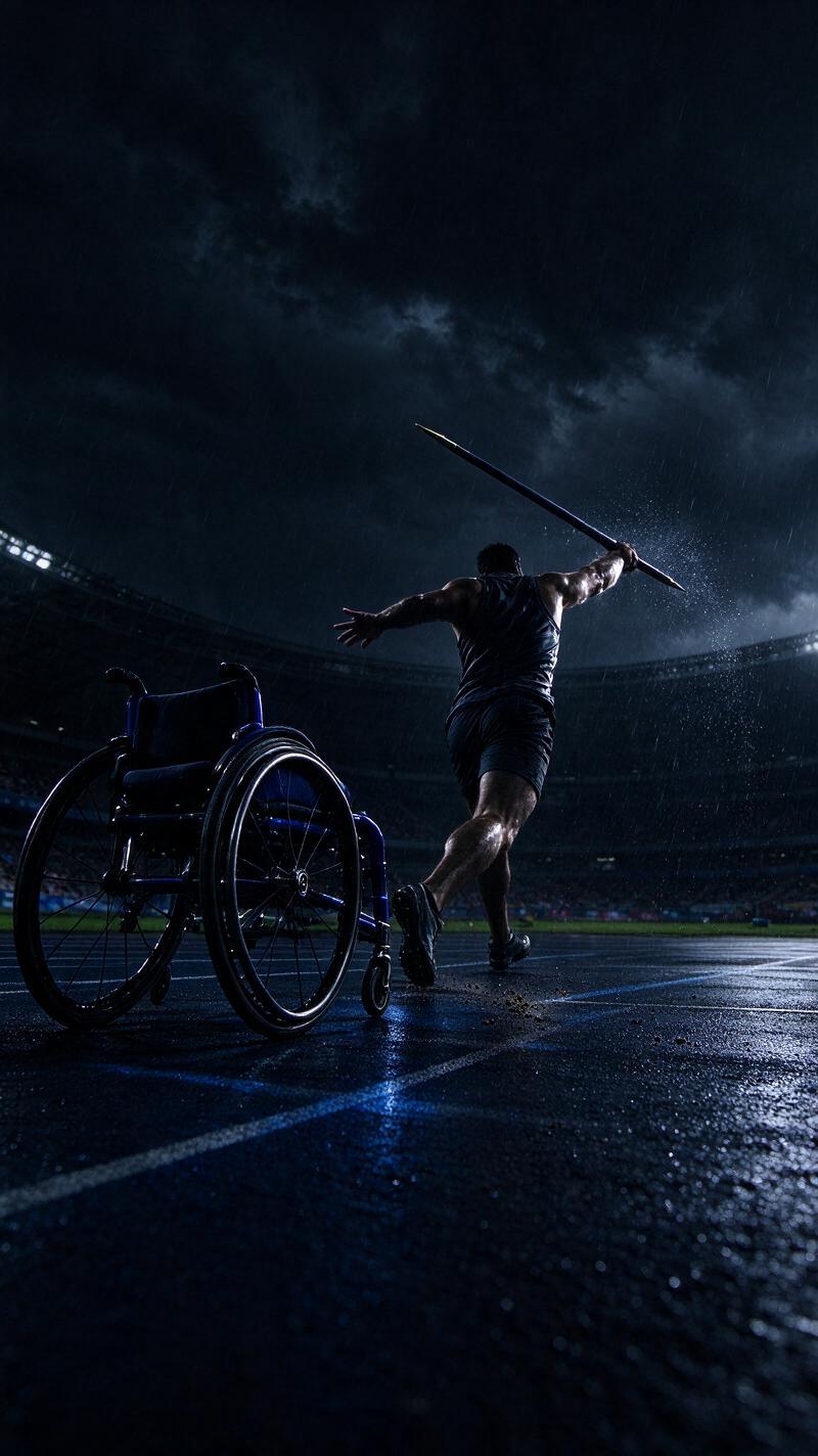 Illustration for the world record: Men's javelin throw F55 world record
