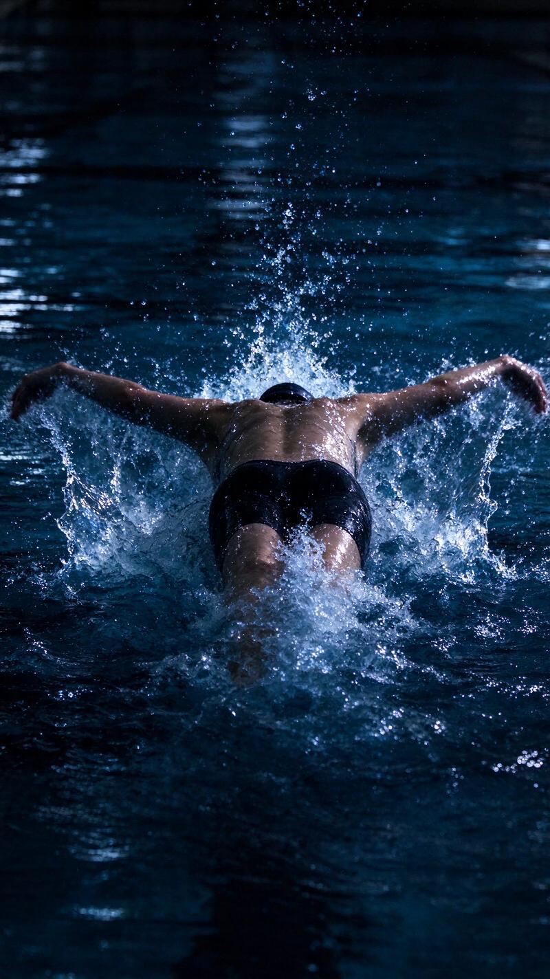 Illustration for the world record: Men's 100 m butterfly