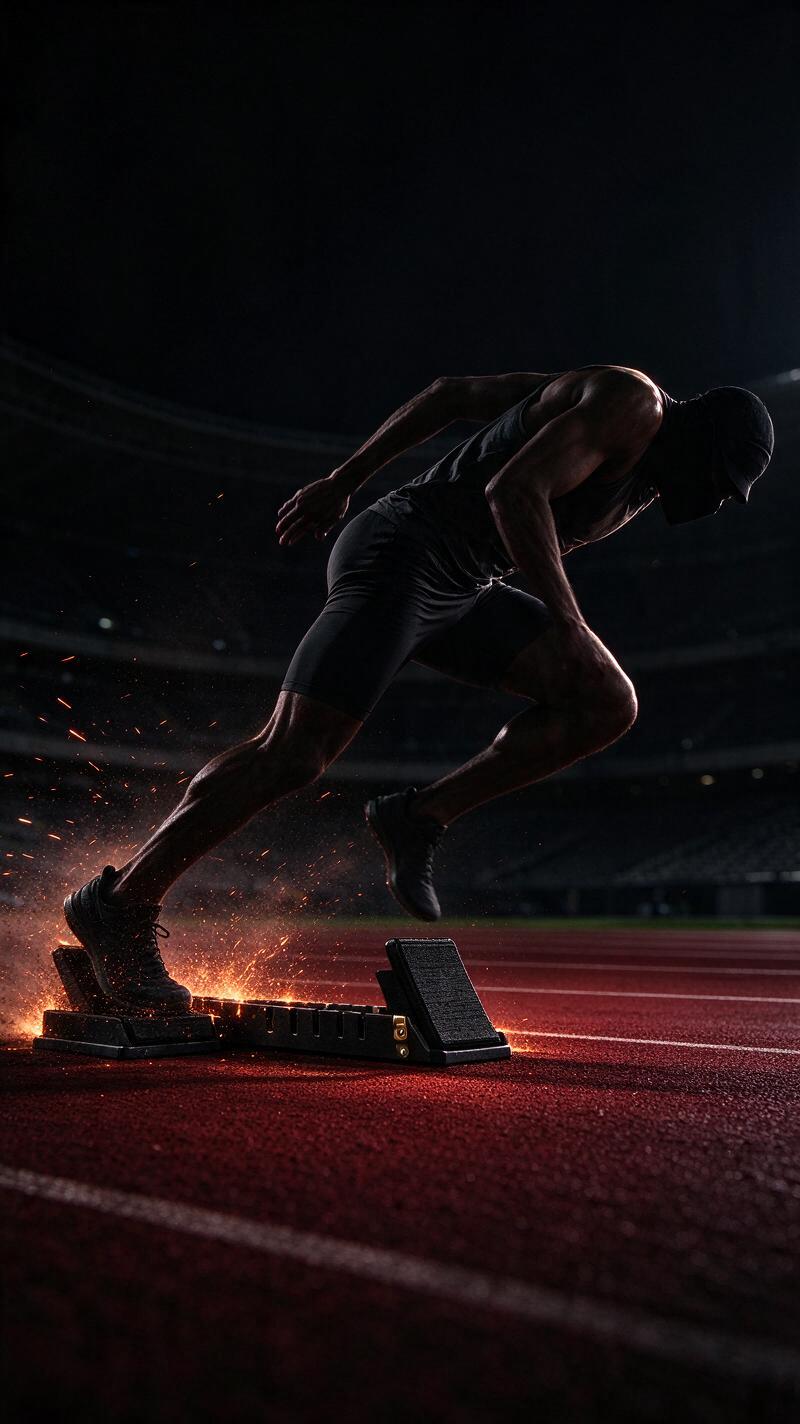 Illustration for the world record: Men's 100 m