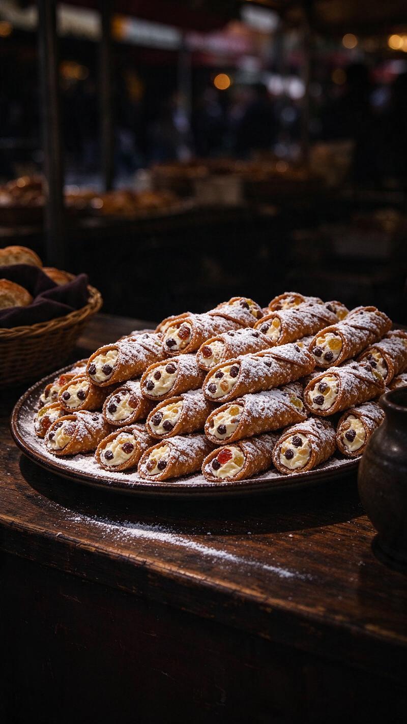Illustration for the world record: Most cannoli eaten in 6 minutes