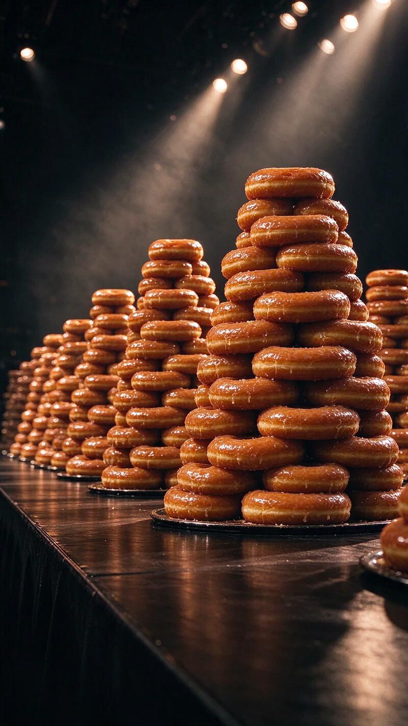 Illustration for the world record: Most glazed donuts eaten in 8 minutes