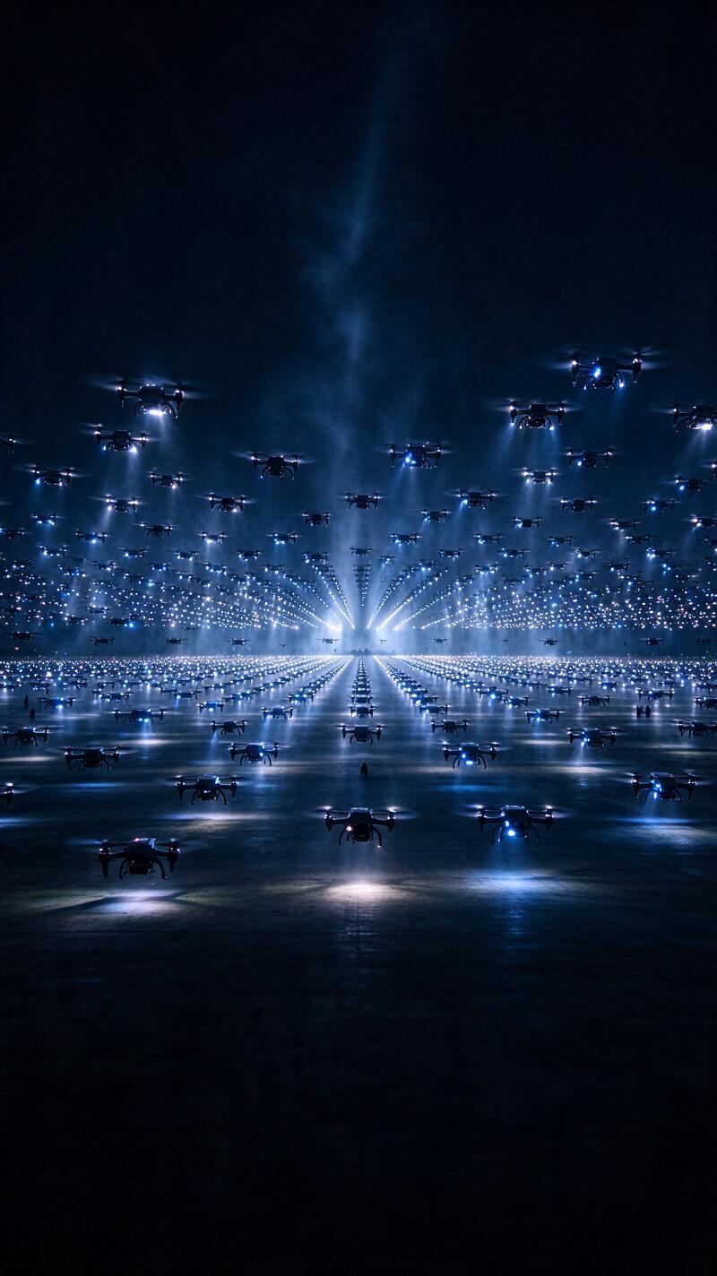 Illustration for the world record: Most drones launched in a single week