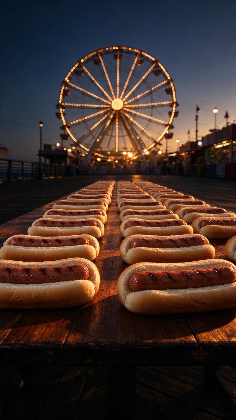 Illustration for the world record: Most hot dogs eaten in 10 minutes (women)